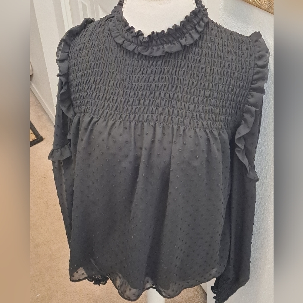 Moa Moa Swiss Dot Blouse   Size XL